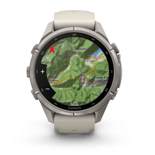 Garmin Fenix 9 PRO, 43 mm AMOLED Titanium Fog Gray/Dark Sandstone